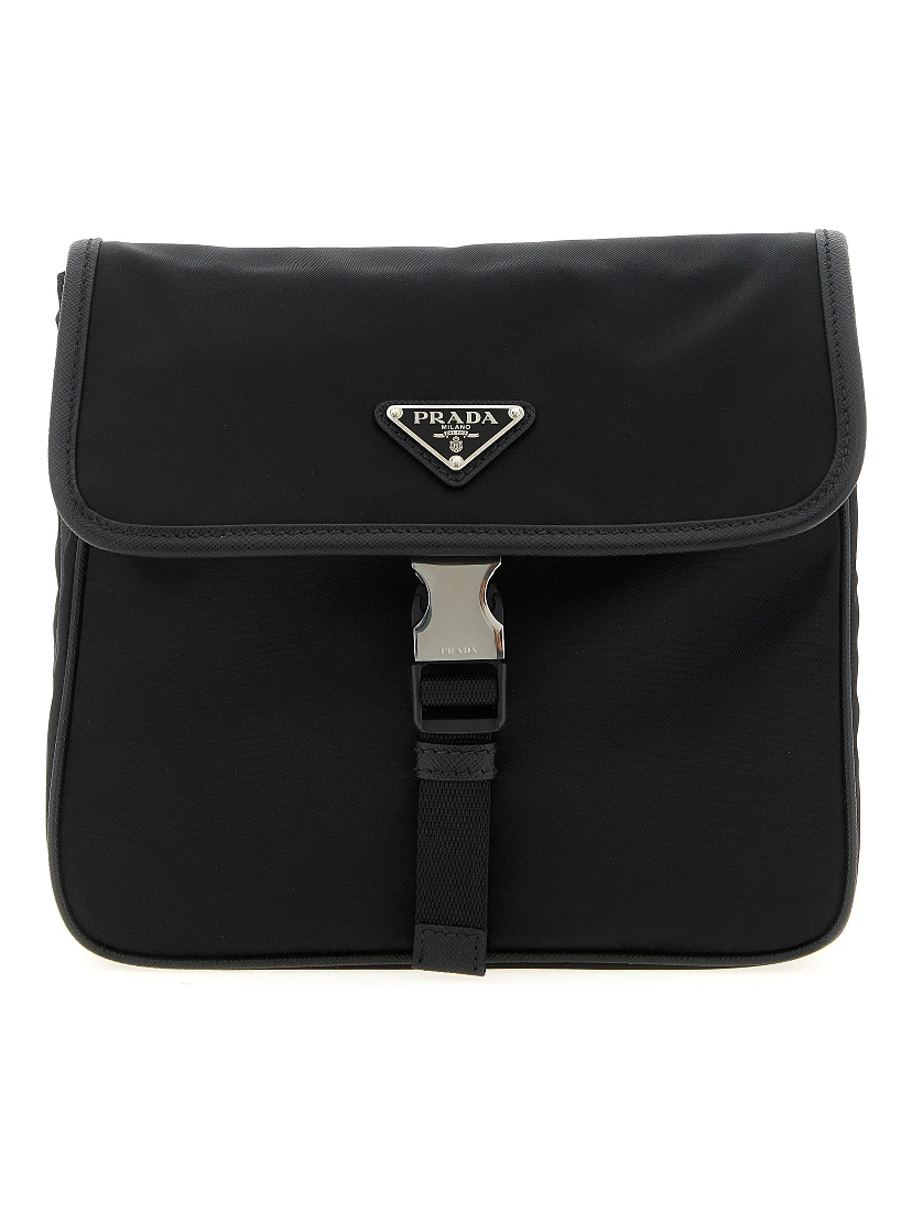 Black Recycled Polyamide Crossbody Bag