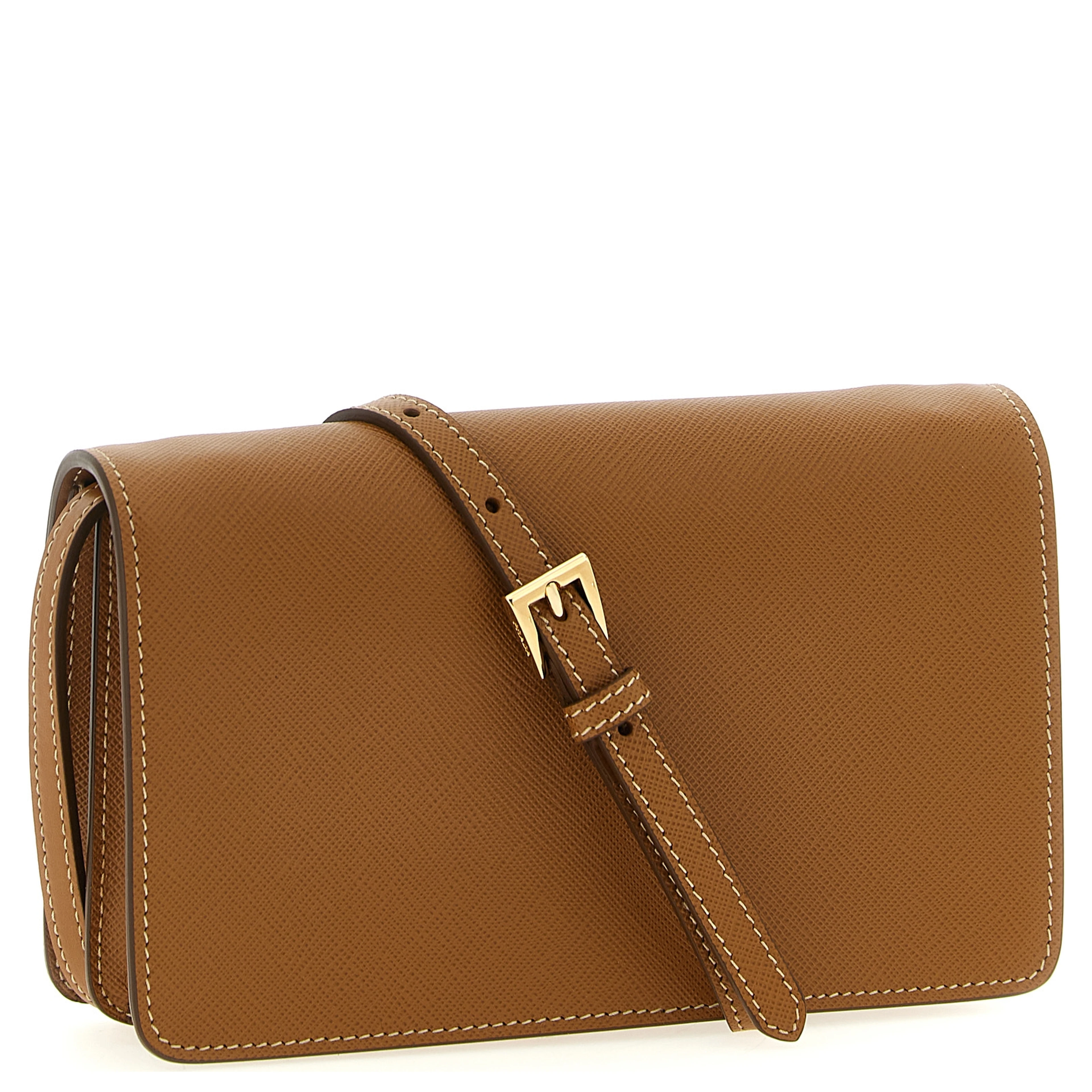 Beige Calfskin Crossbody Bag