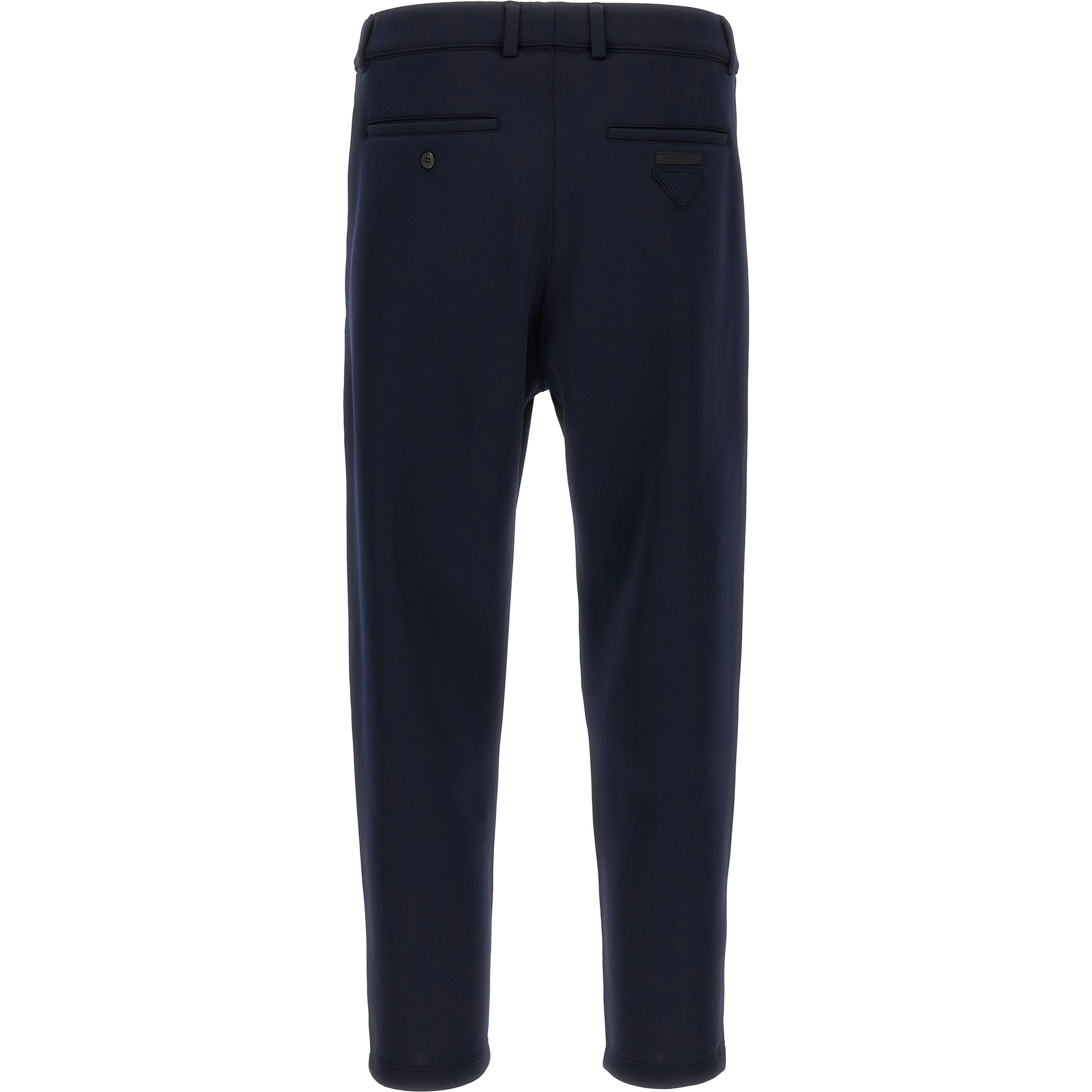 Blue Polyester Casual Pants