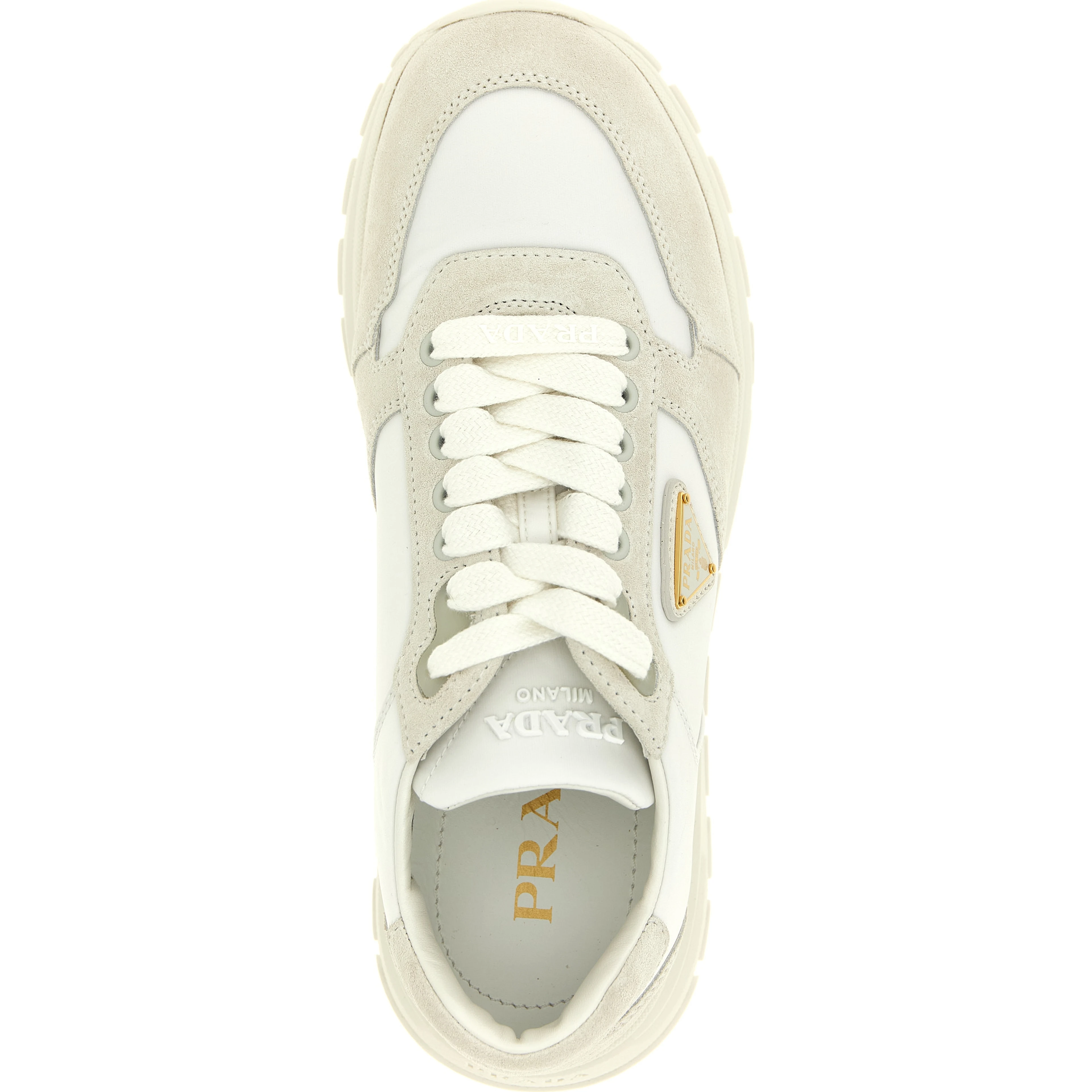 White Polyamide Low Top Sneakers