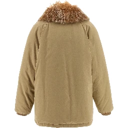 Beige Cotton Full-Length Jacket
