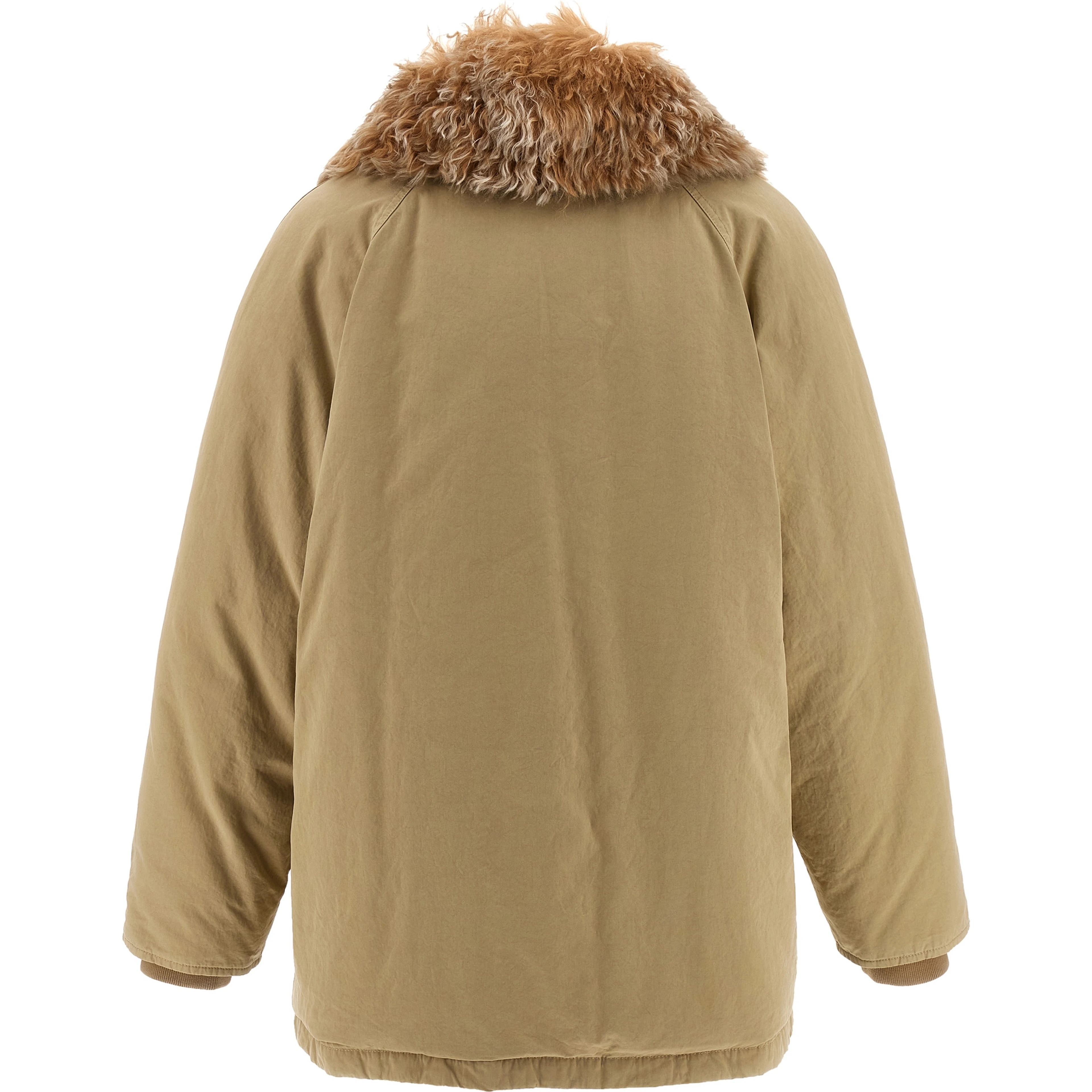 Beige Cotton Full-Length Jacket