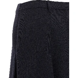 Blue Virgin Wool Midi Skirt