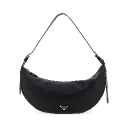 Black Calfskin Shoulder Bag