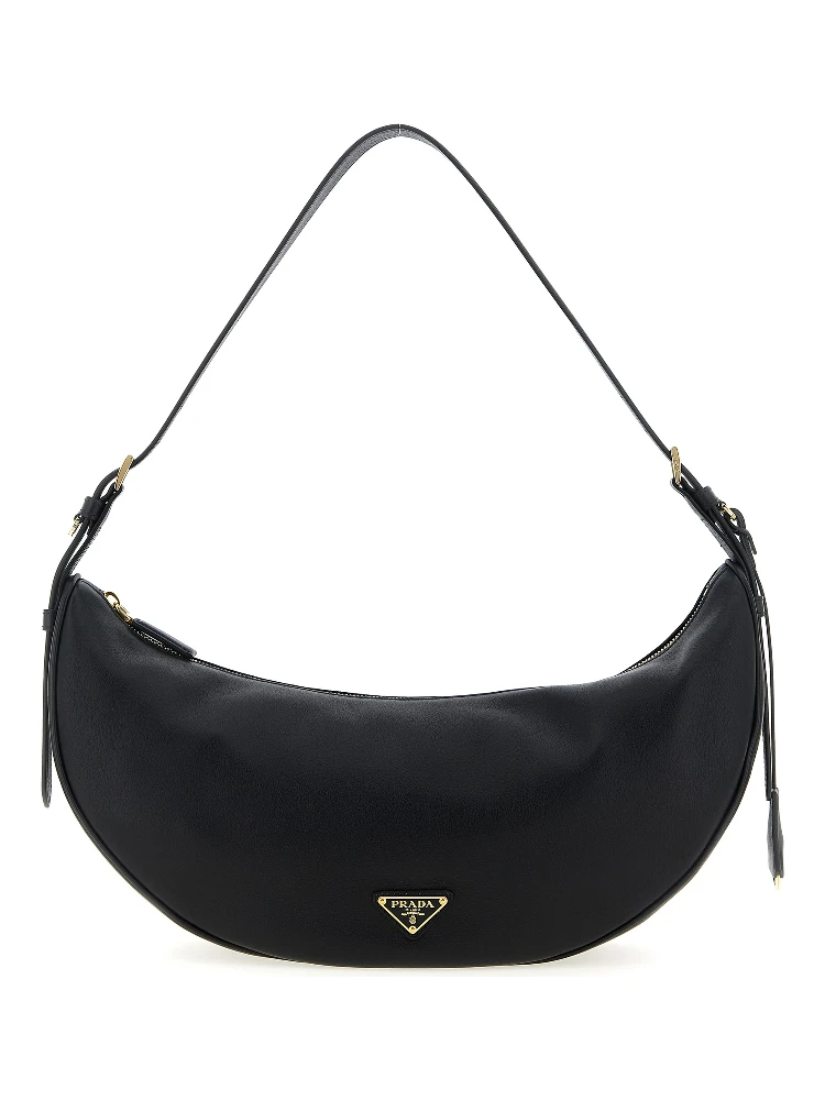 Black Calfskin Shoulder Bag