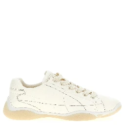 White Lamb Leather Low Top Sneakers