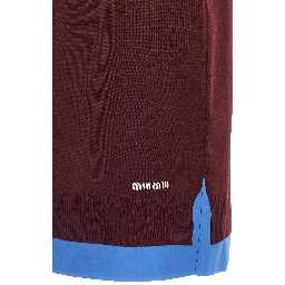 Bordeaux Virgin Wool Midi Skirt