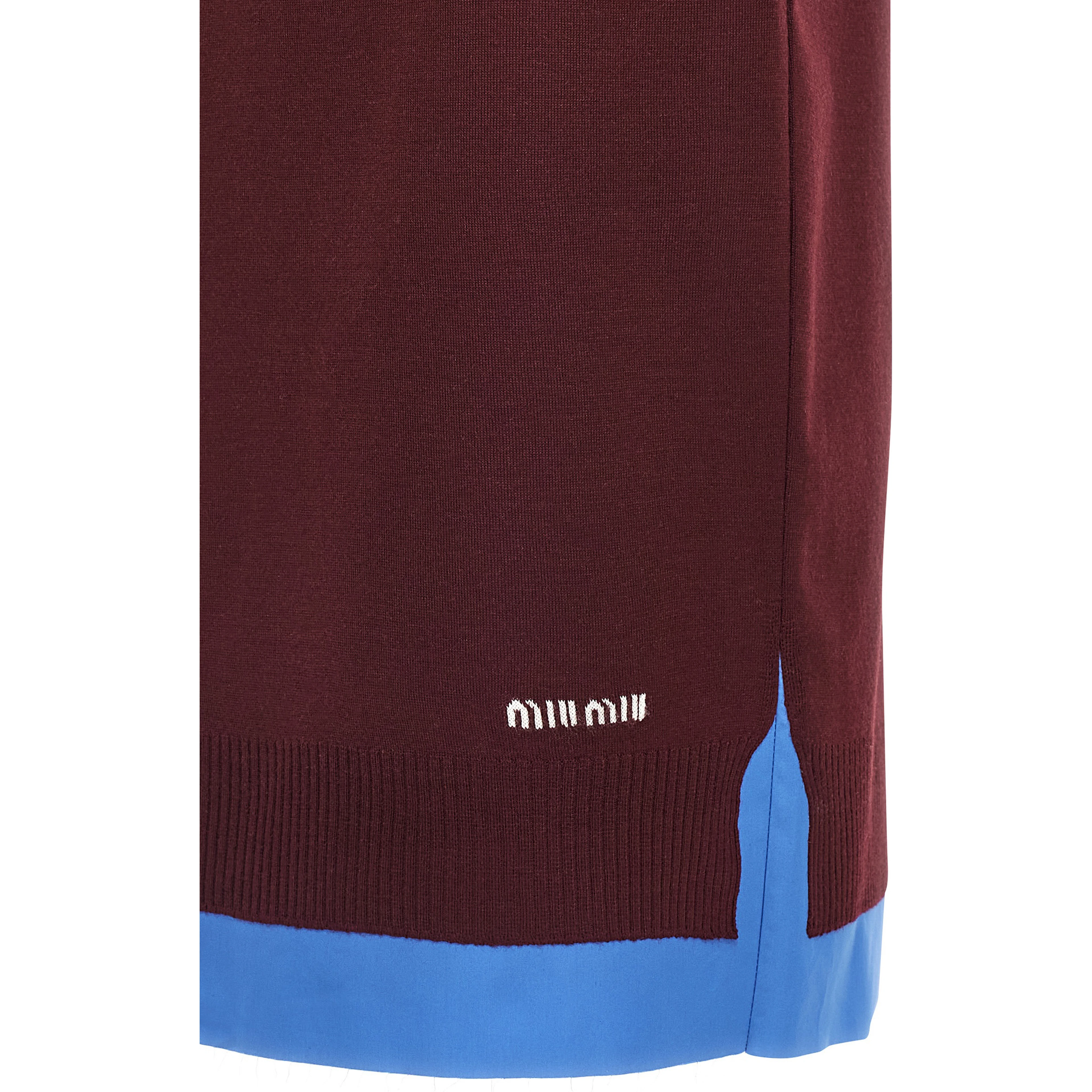Bordeaux Virgin Wool Midi Skirt
