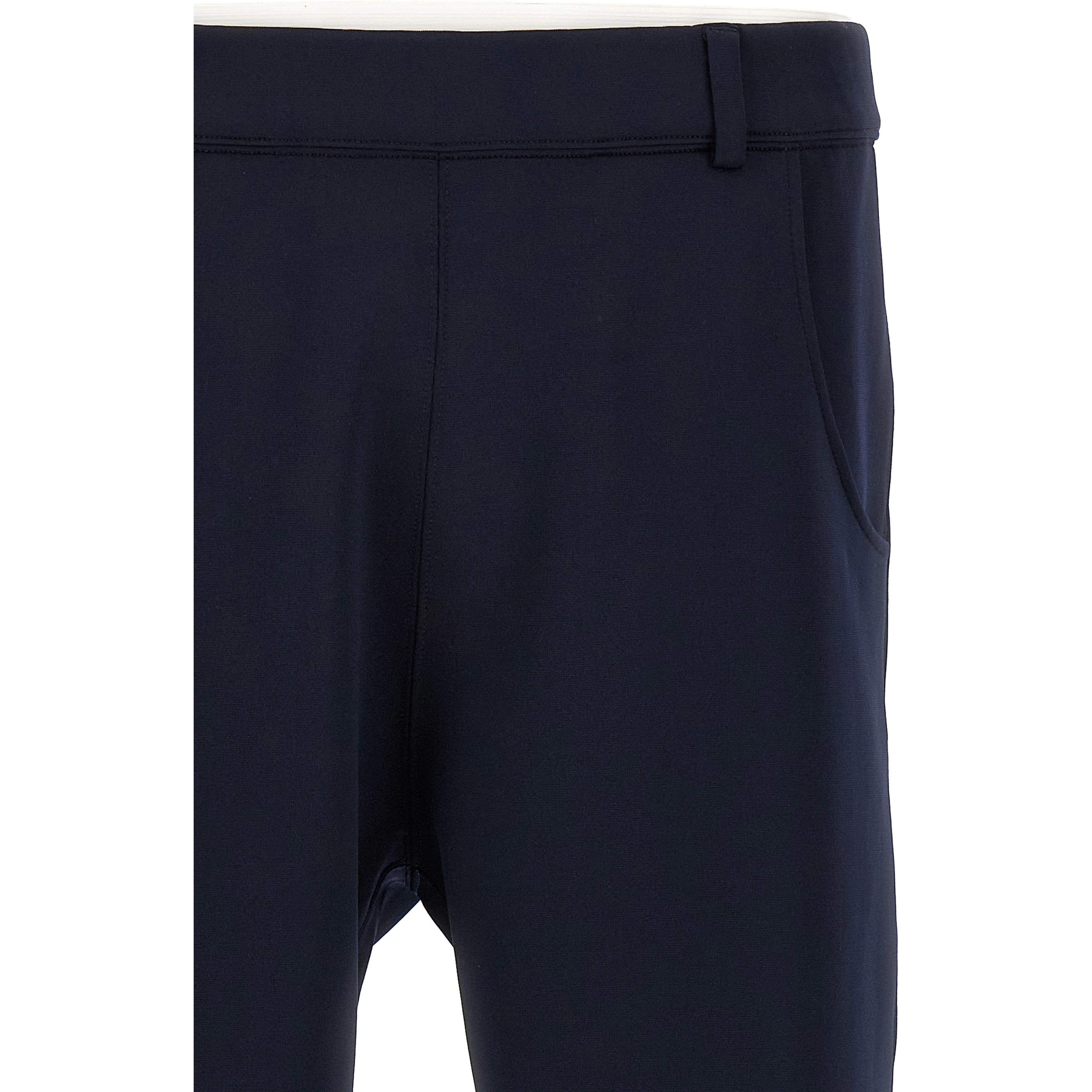 Blue Polyester Casual Pants