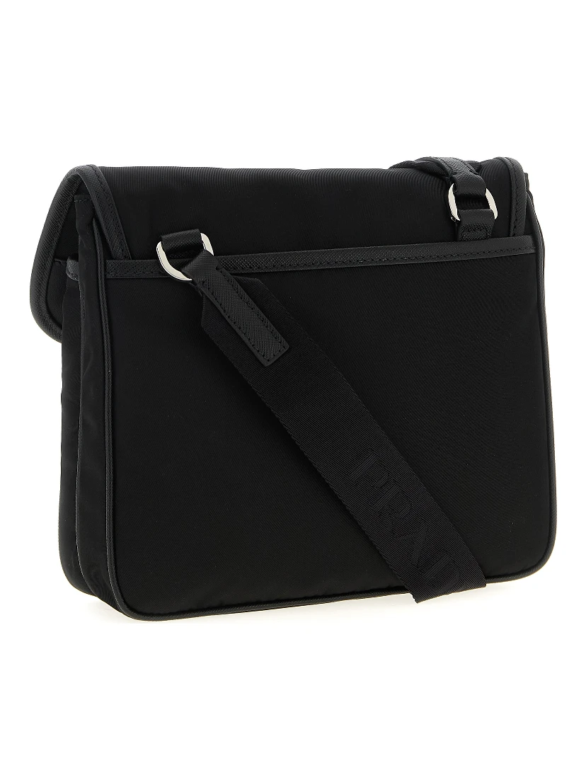 Black Recycled Polyamide Crossbody Bag