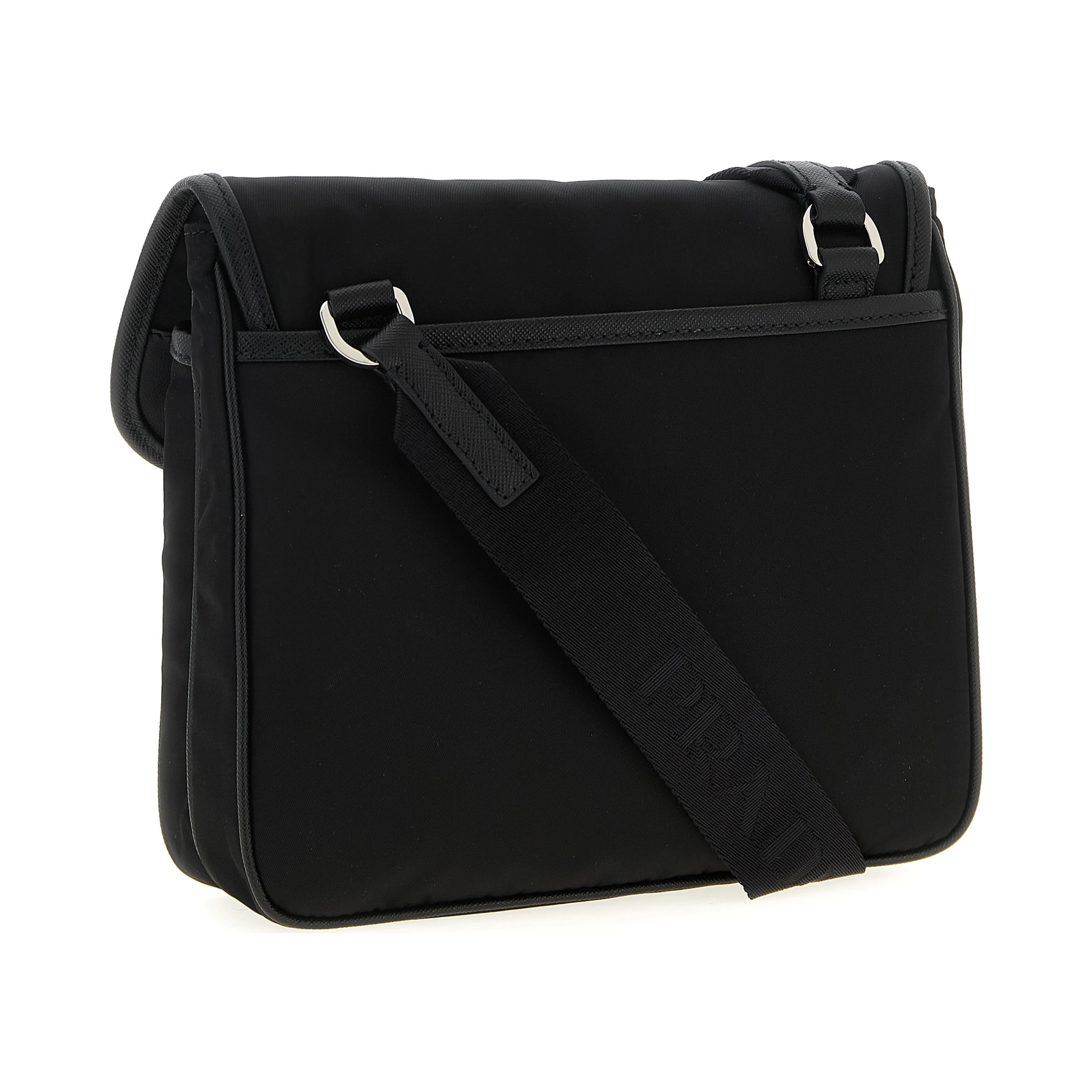 Black Recycled Polyamide Crossbody Bag