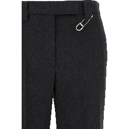 Gray Virgin Wool Dress Pants