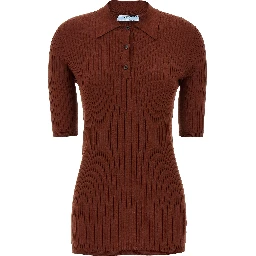 Brown Cotton Polo Shirt