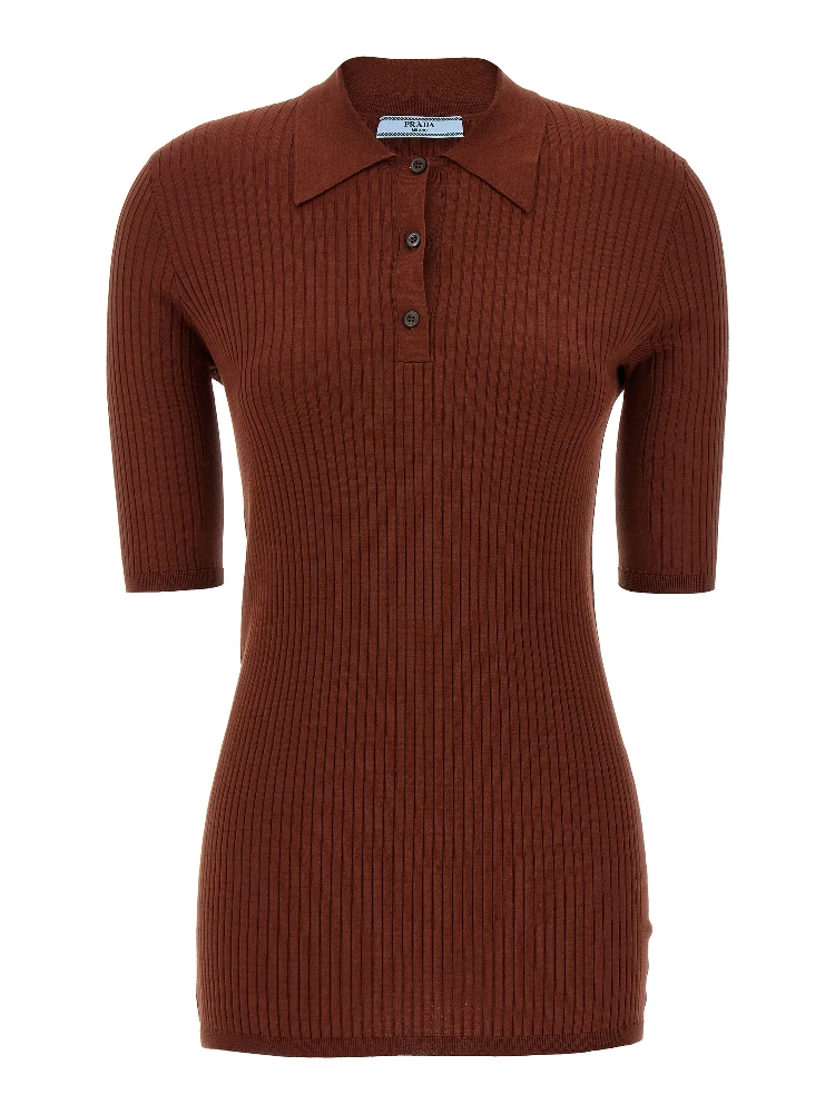 Brown Cotton Polo Shirt