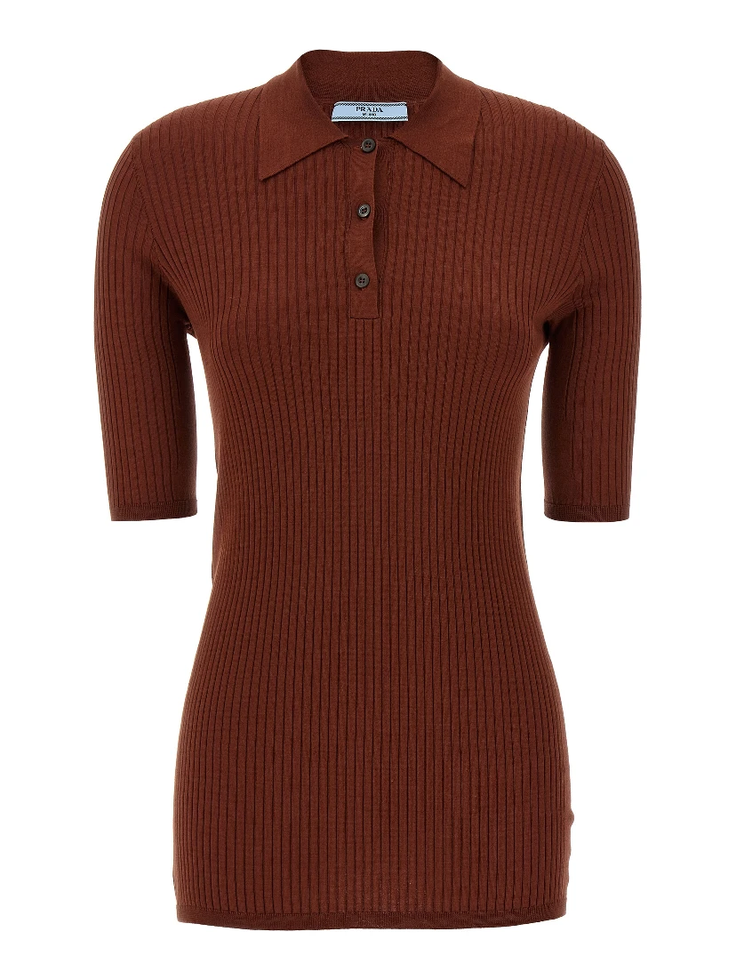 Brown Cotton Polo Shirt