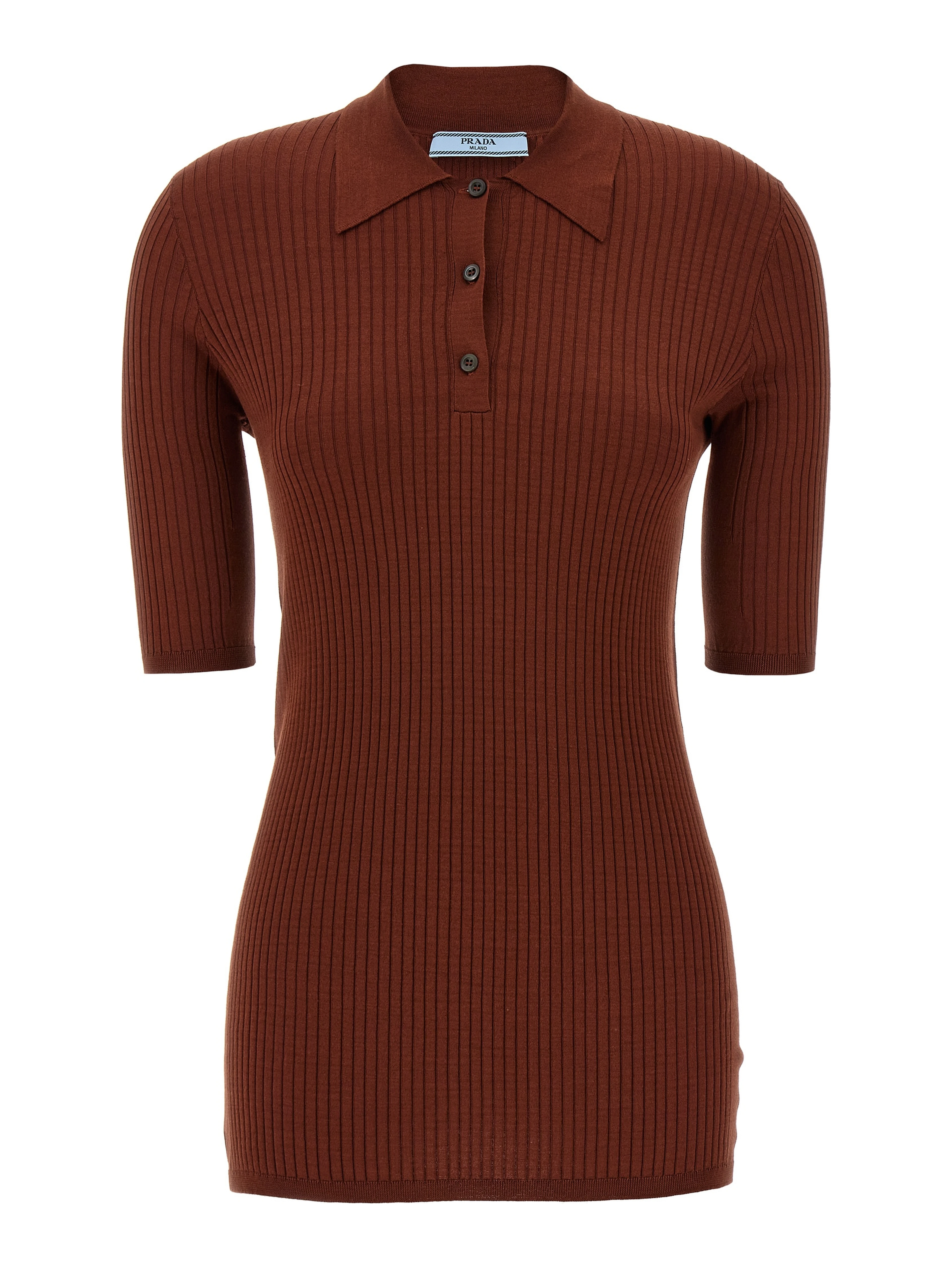 Brown Cotton Polo Shirt