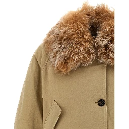 Beige Cotton Full-Length Jacket