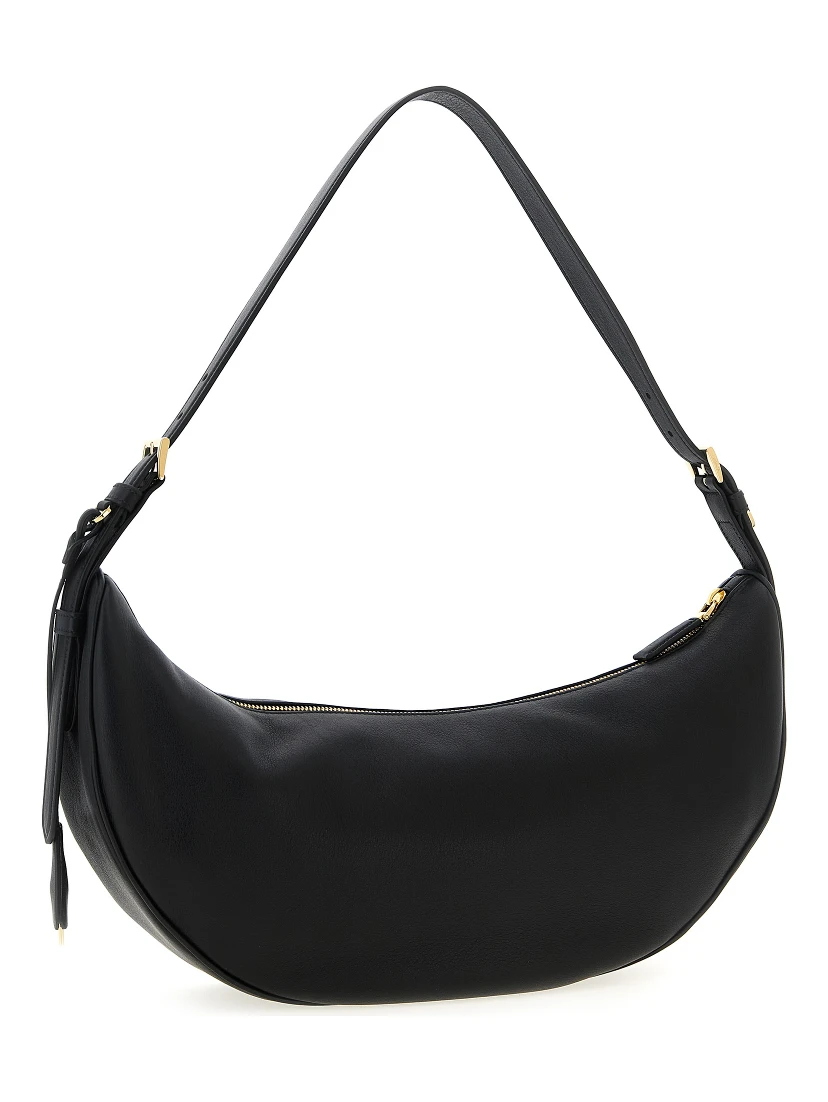Black Calfskin Shoulder Bag