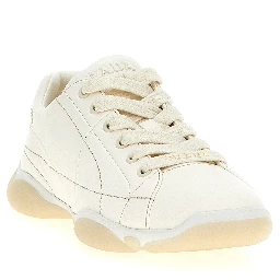 White Lamb Leather Low Top Sneakers