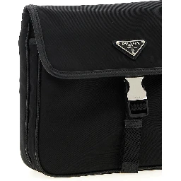 Black Recycled Polyamide Crossbody Bag