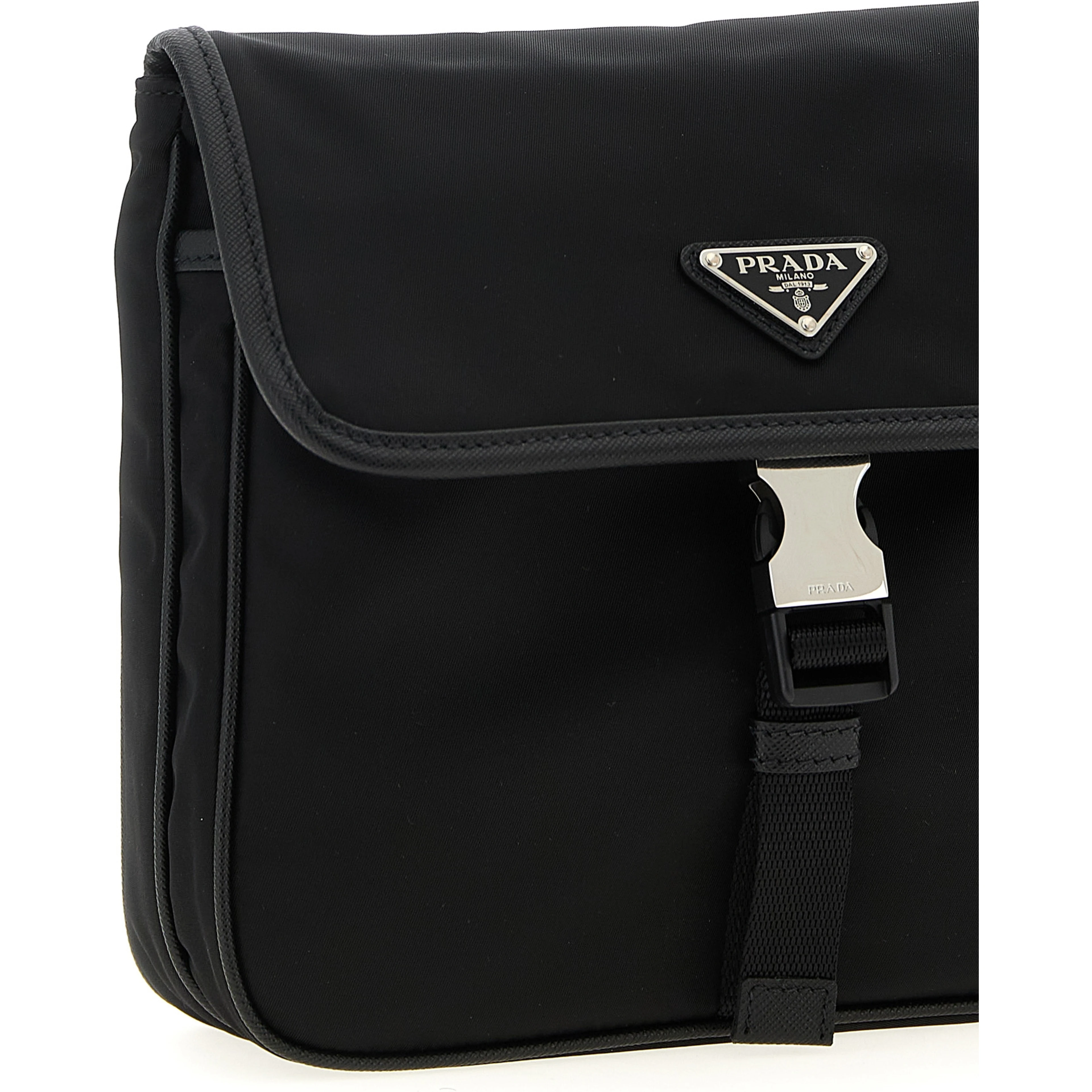 Black Recycled Polyamide Crossbody Bag