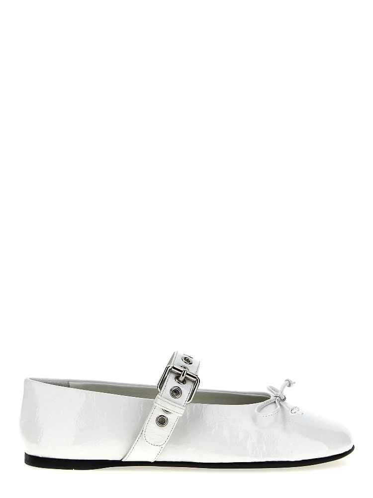 White Calfskin Ballet Flats