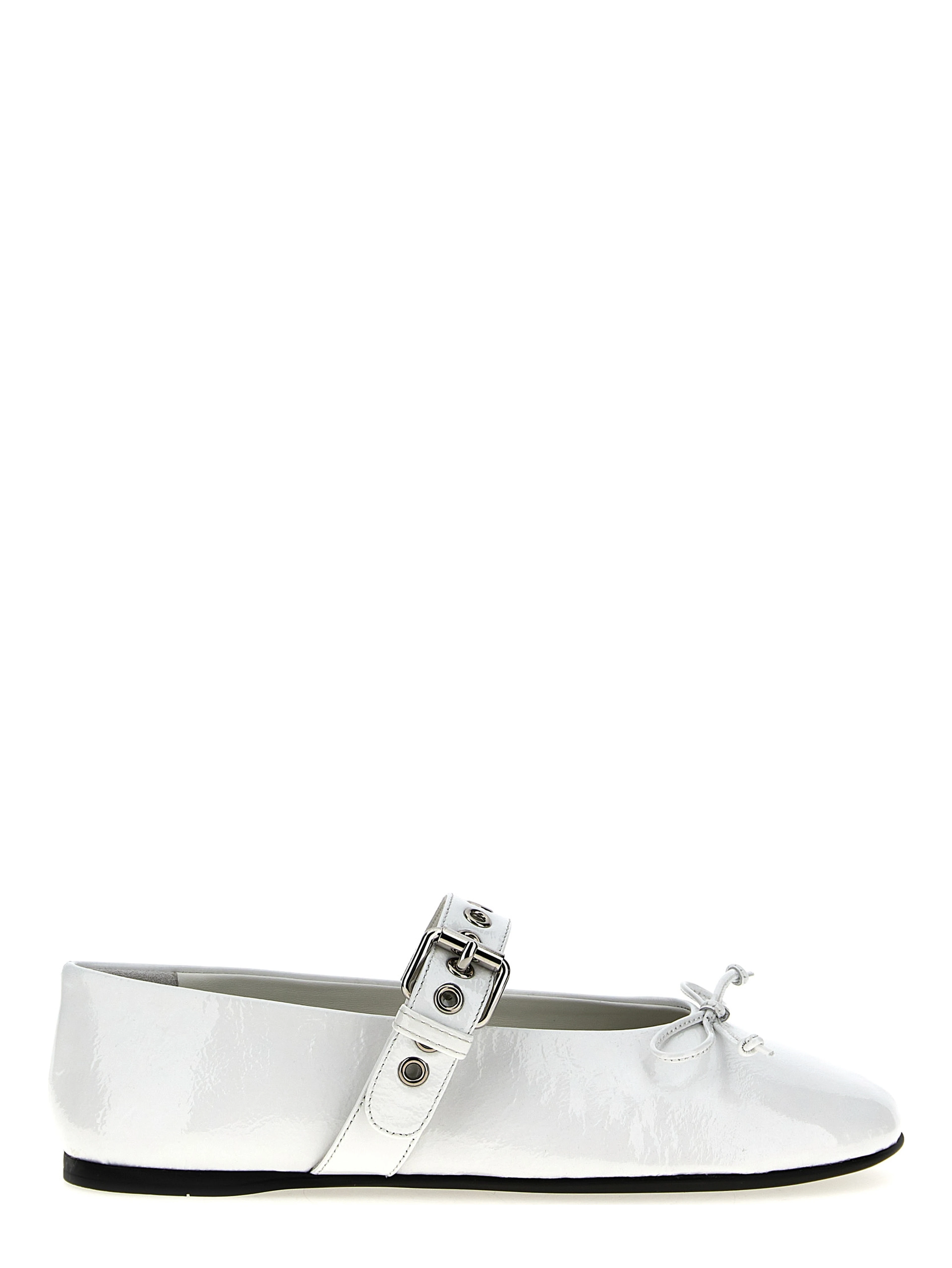 White Calfskin Ballet Flats