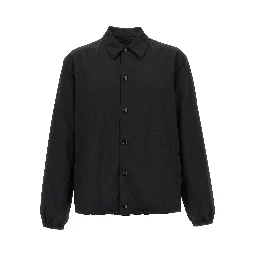 Black Virgin Wool Full-Length Jacket