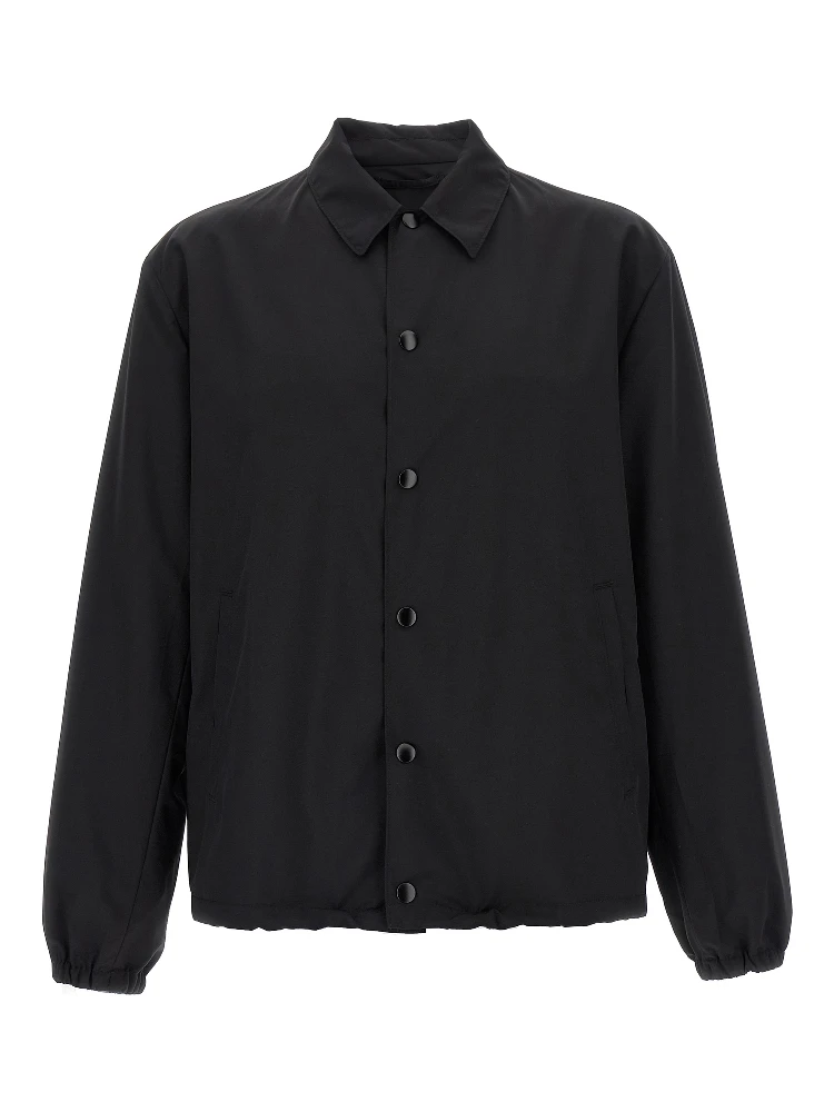 Black Virgin Wool Full-Length Jacket