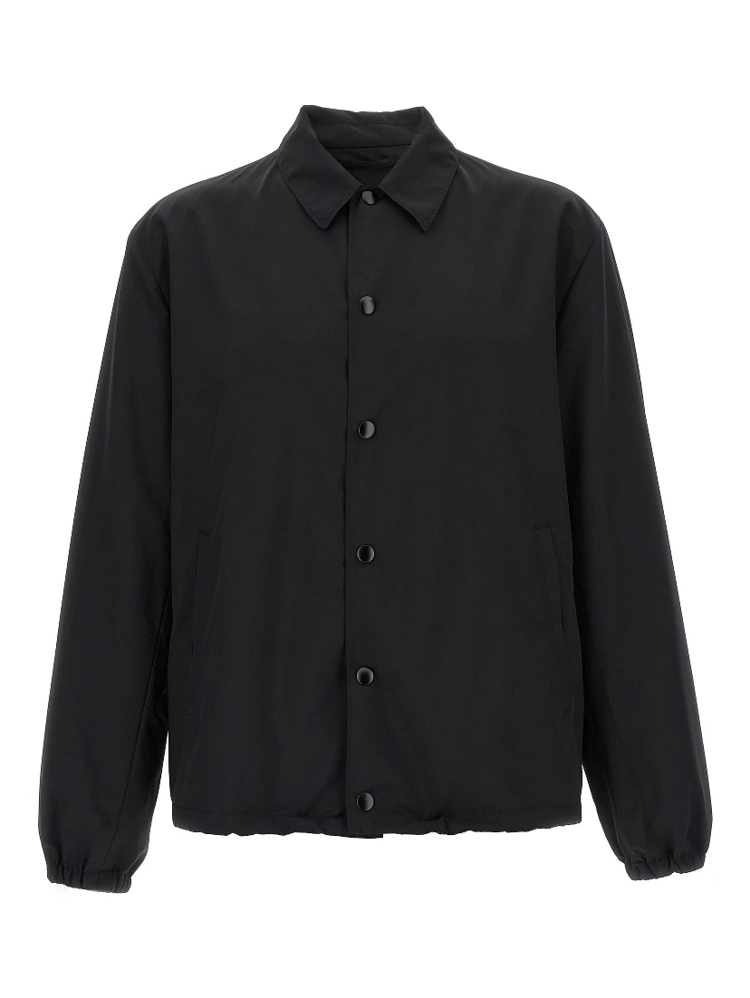 Black Virgin Wool Full-Length Jacket