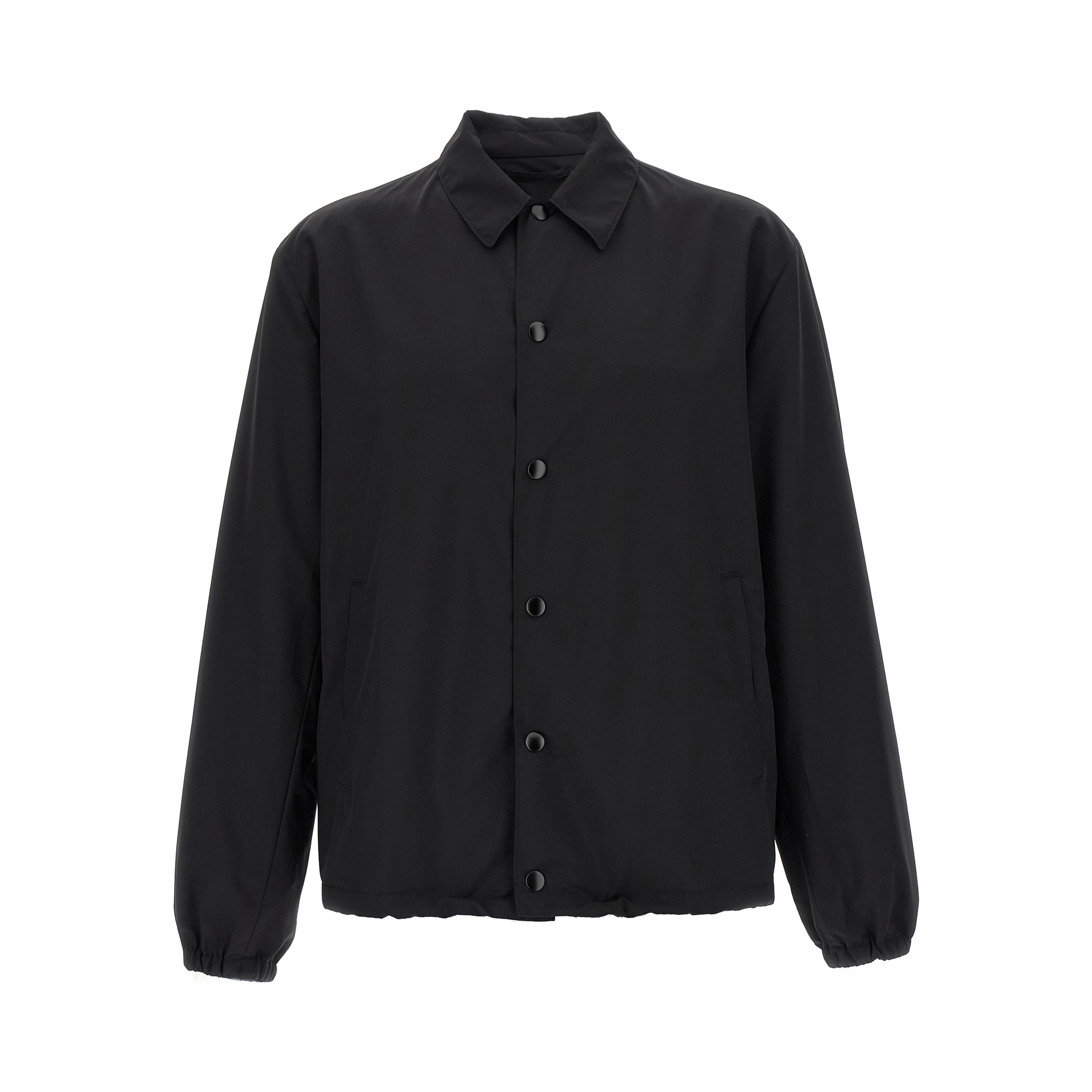Black Virgin Wool Full-Length Jacket