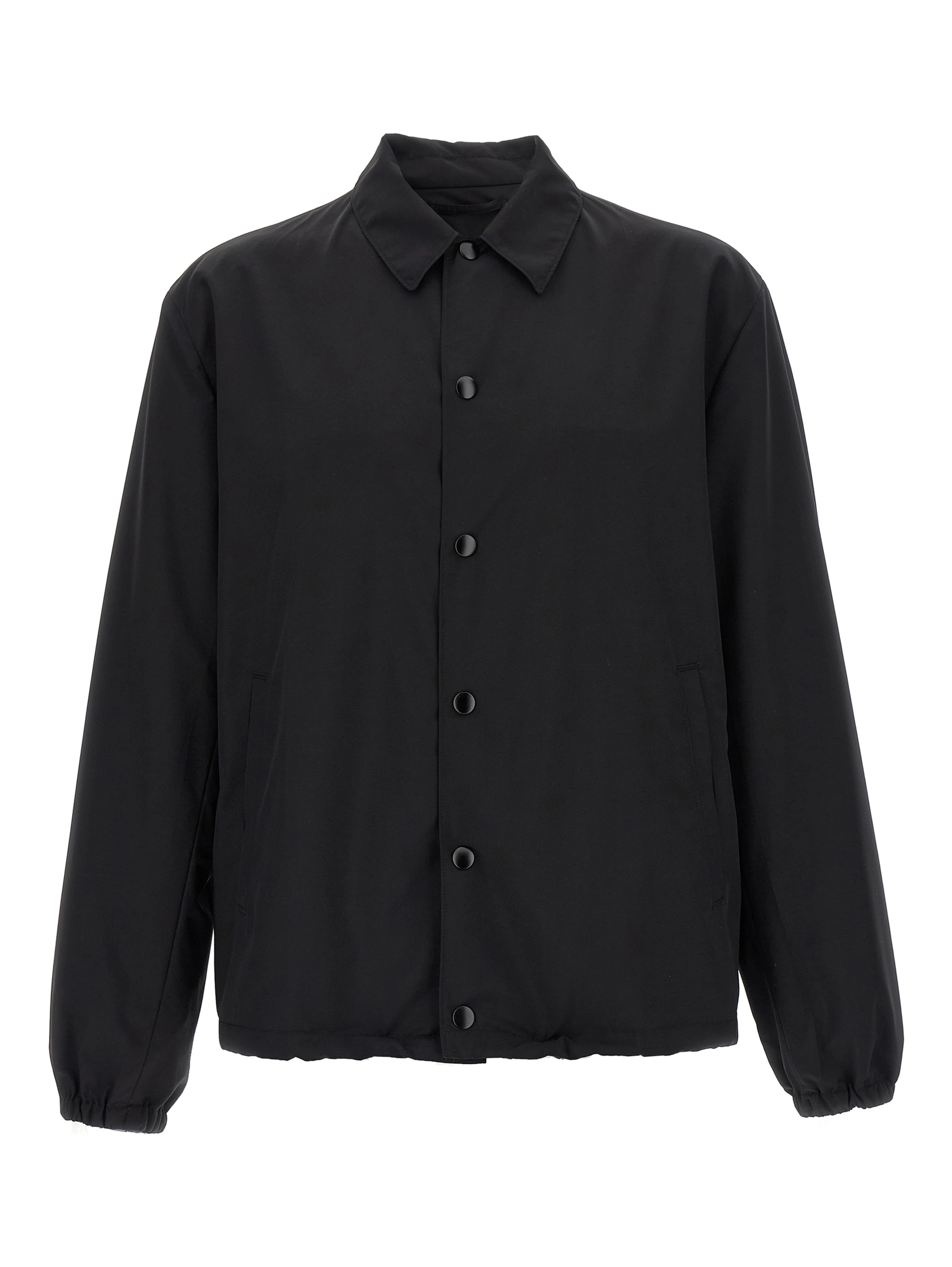 Black Virgin Wool Full-Length Jacket
