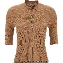 Beige Cotton Polo Shirt
