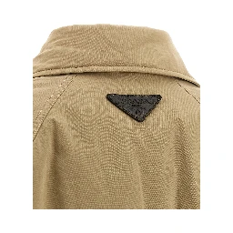 Beige Cotton Full-Length Jacket