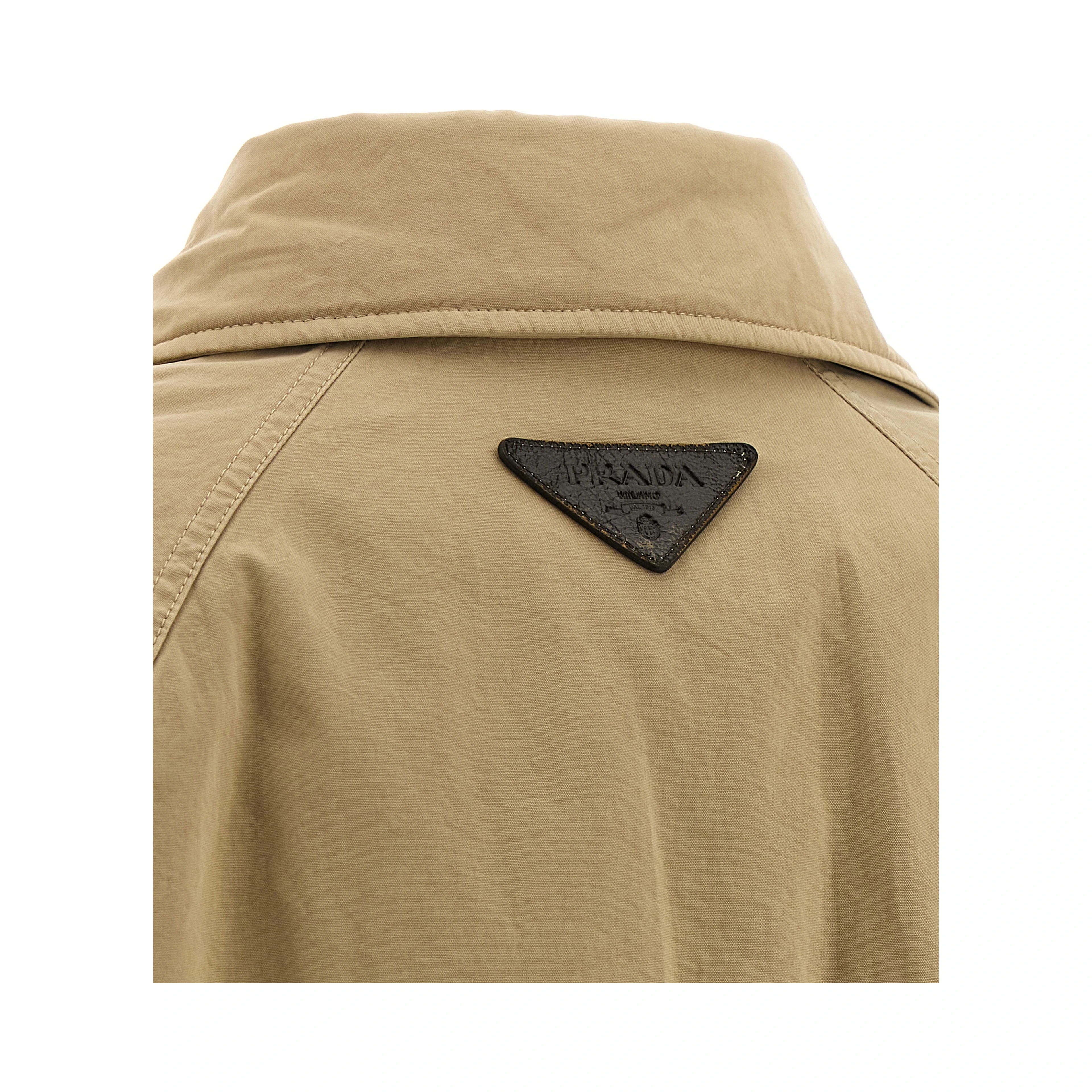Beige Cotton Full-Length Jacket