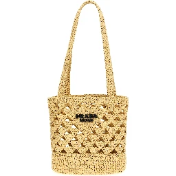 Beige Viscose Handbag