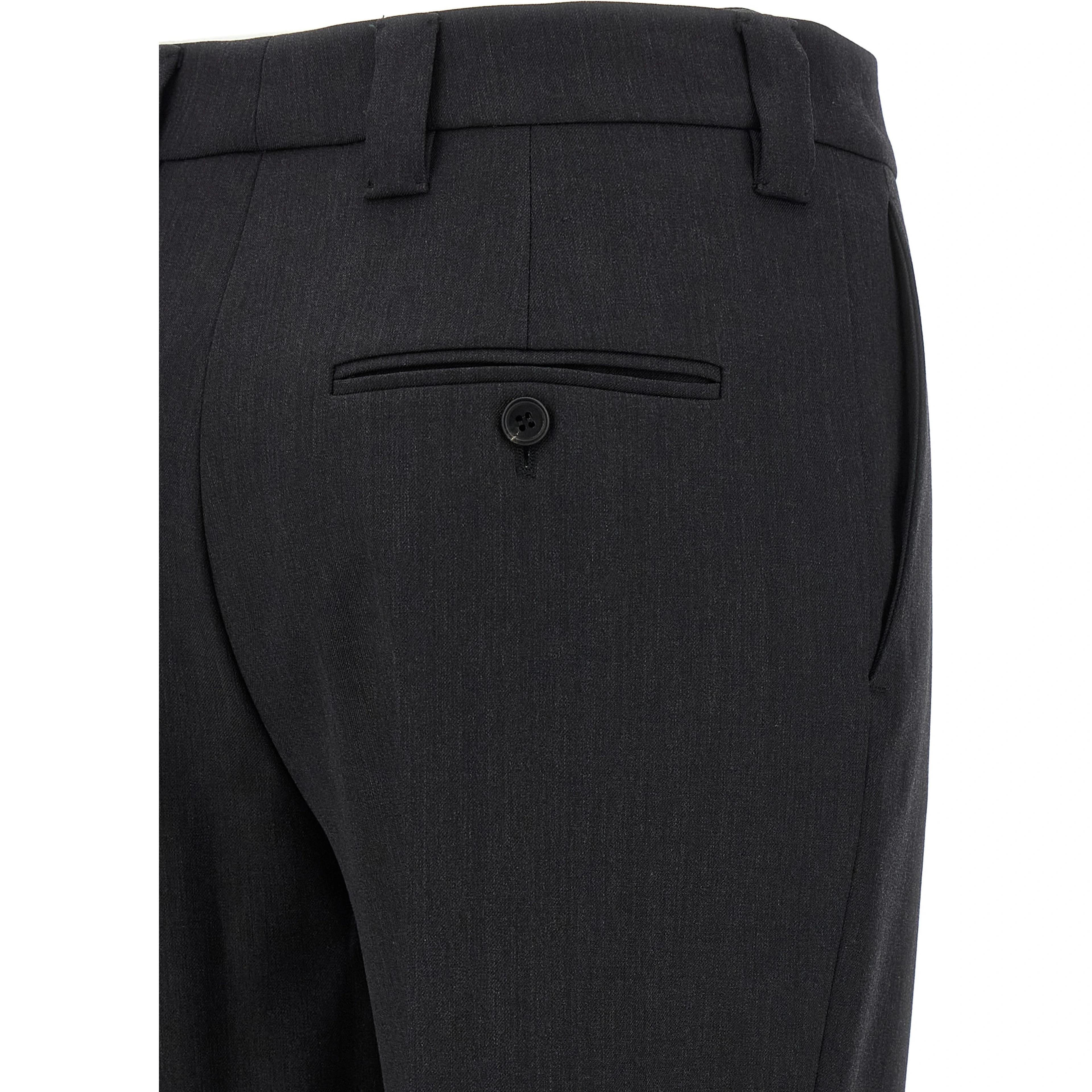 Gray Virgin Wool Dress Pants