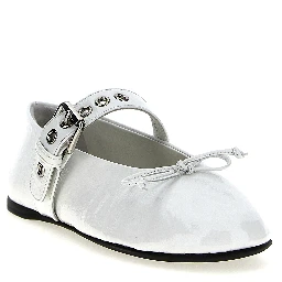 White Calfskin Ballet Flats