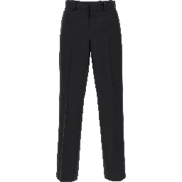 Black Virgin Wool Casual Pants