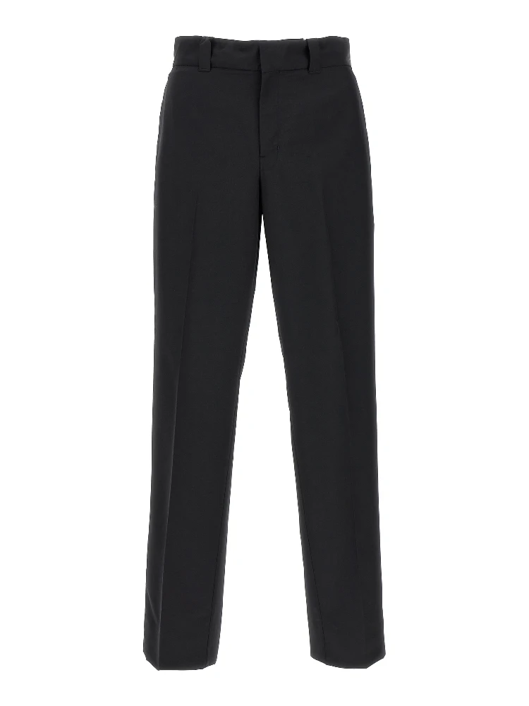 Black Virgin Wool Casual Pants