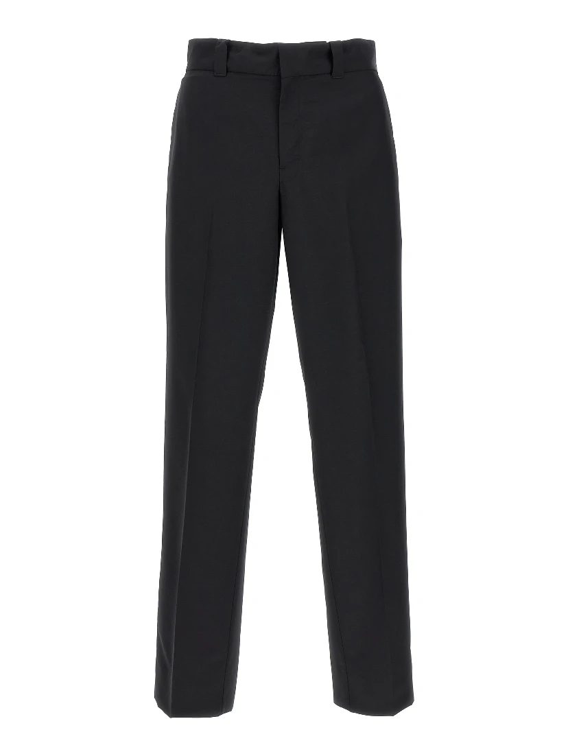 Black Virgin Wool Casual Pants