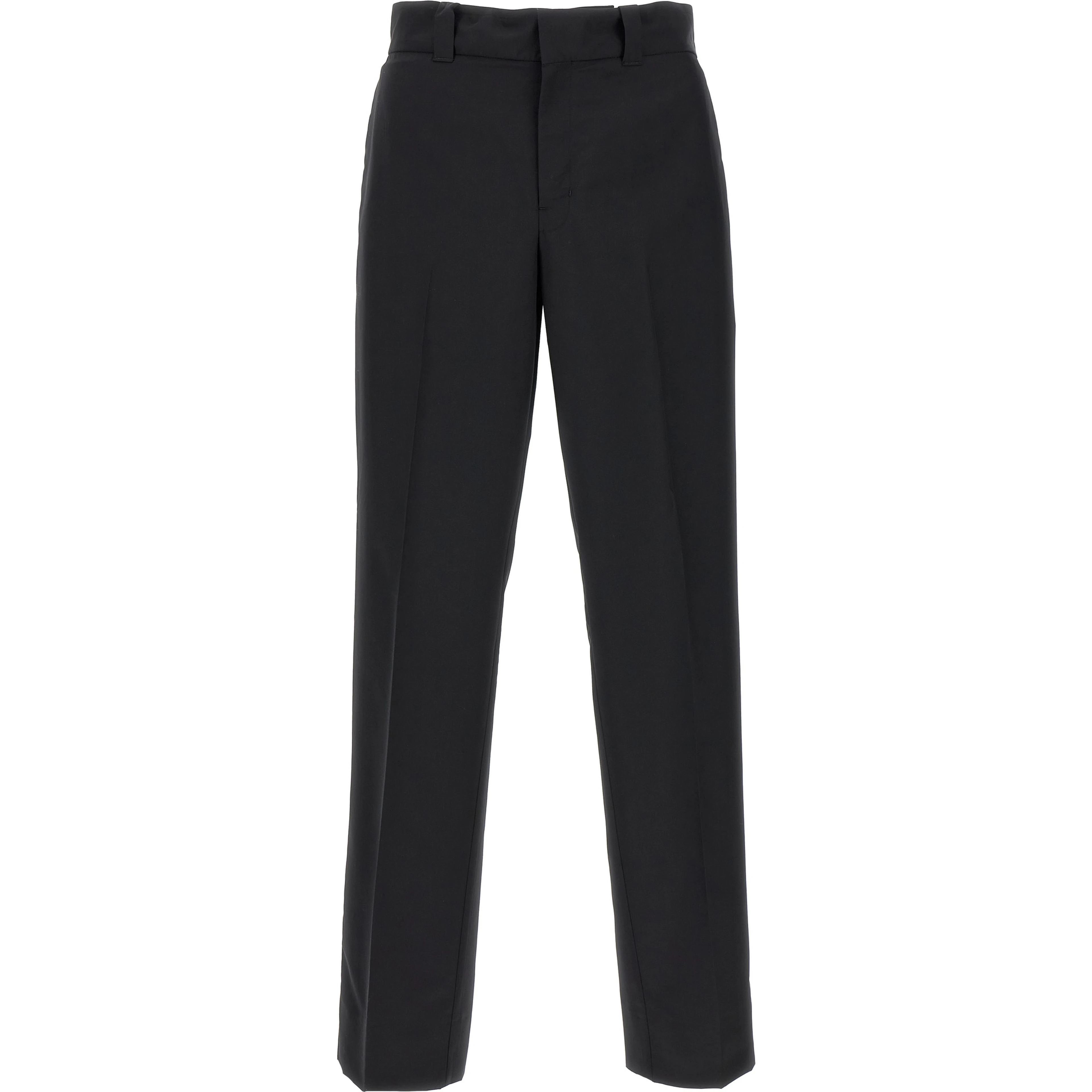Black Virgin Wool Casual Pants
