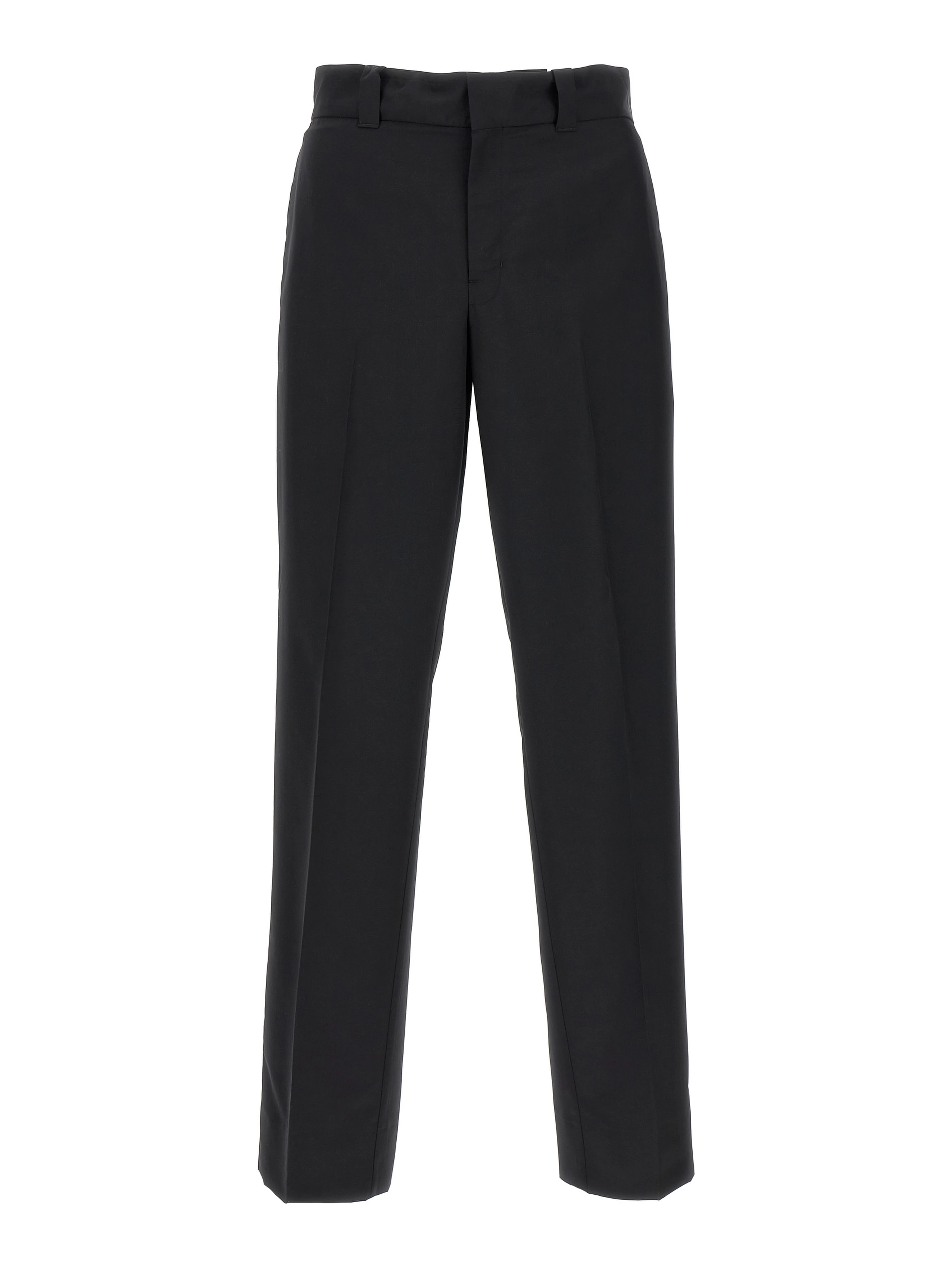 Black Virgin Wool Casual Pants