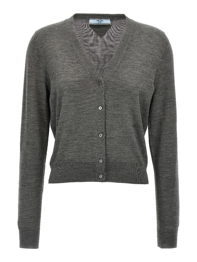 Gray Virgin Wool Cardigan