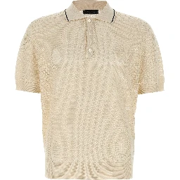White Silk Polo Shirt