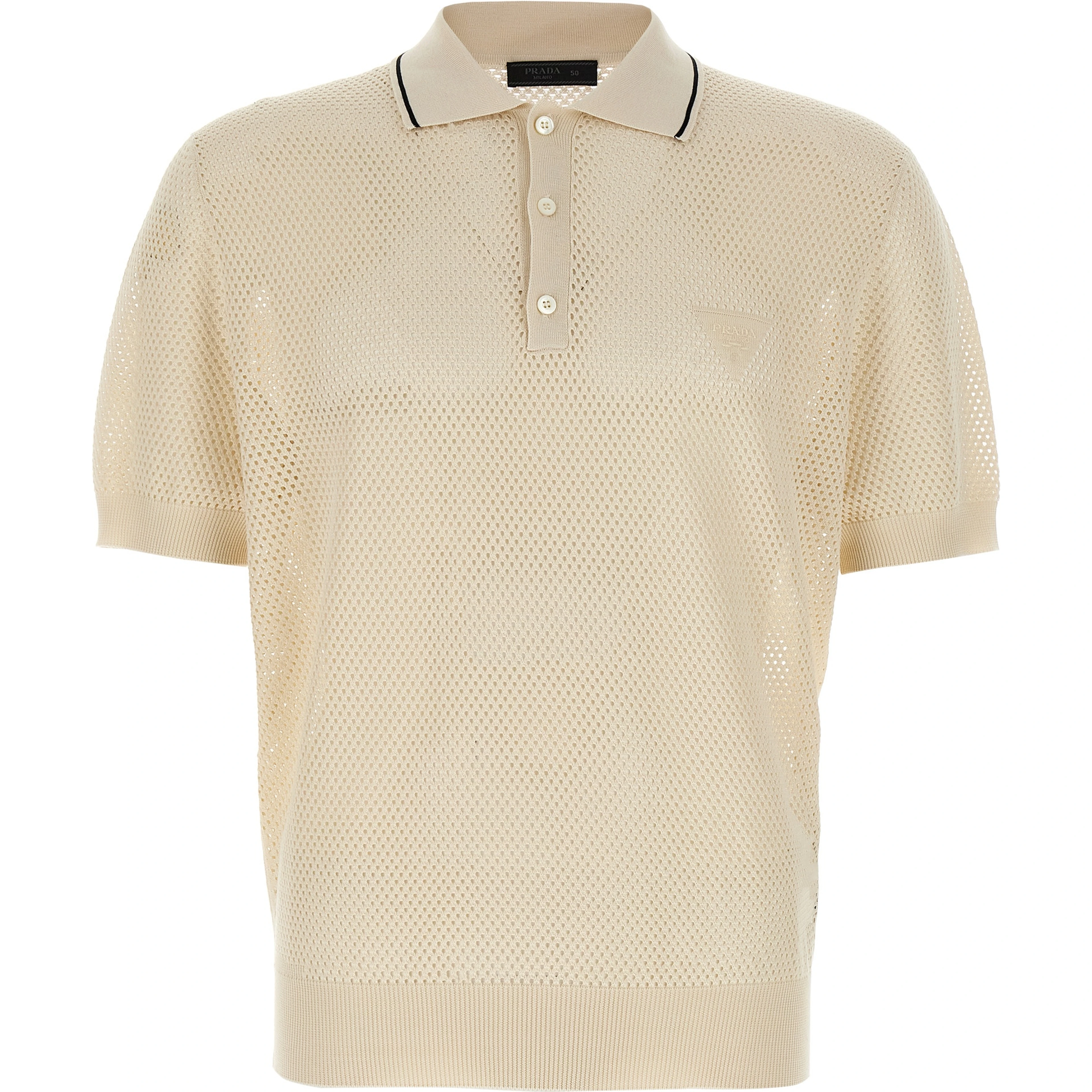 White Silk Polo Shirt