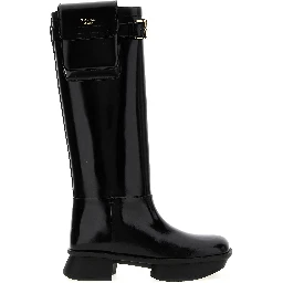 Black Calfskin Over The Knee