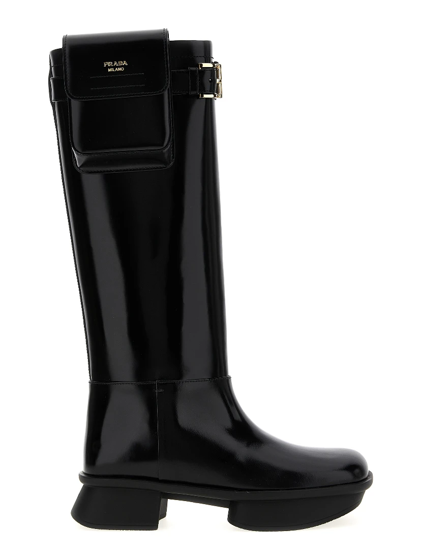 Black Calfskin Over The Knee