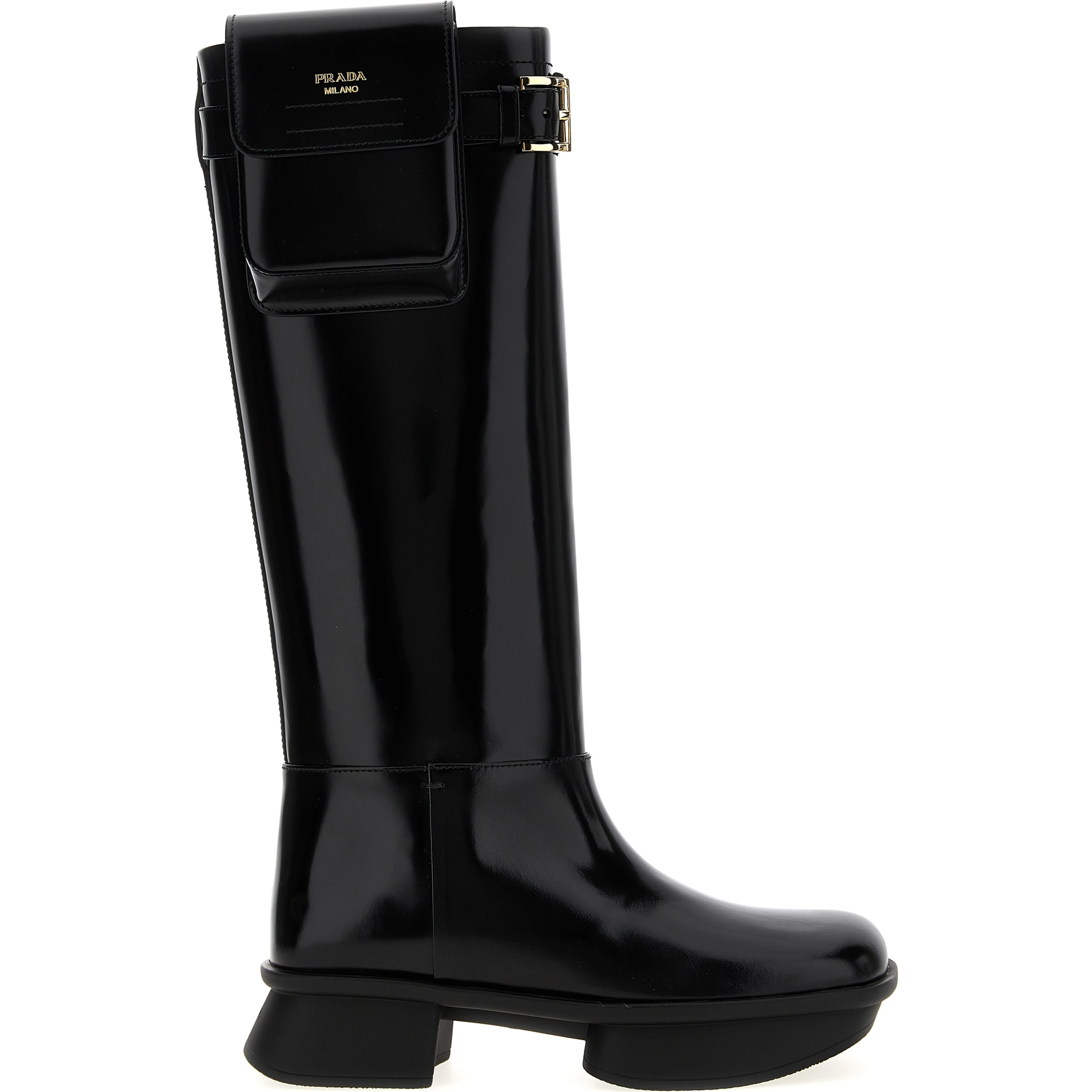 Black Calfskin Over The Knee