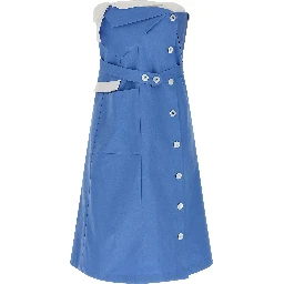 Blue Cotton Short Dress